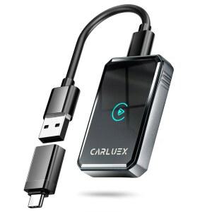 및 Android 오토 어댑터용 2 in 1 무선 카플레이 어댑터, Mini,2025- 블루투스 5.3 WiFi 6(밀리초 고속 연결 포함), 유선에서 W++로 연결, 오리지널 유선 자동차 6+ /iOS10과 호환 가능+