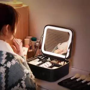 LED 거울 메이크업박스 화장품 뷰티 미용상자 여행용 대용량