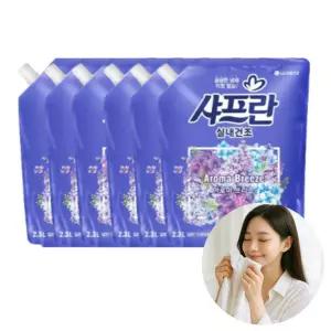 샤프란 실내건조 아로마 브리즈 섬유유연제 리필형 2.3L 6개
