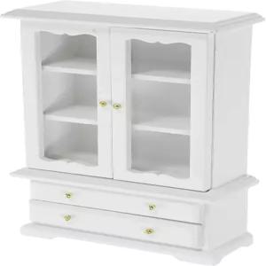 인형의 집 마이크로 요정 정원 가구 액세서리를 위한 NUOBSTY 미니 나무 책장 작은 디스플레이 캐비닛