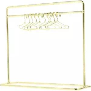 인형의 집 가구와 인형 의류 보관을 위한 미니 행거 10개가 있는 NUOBSTY 미니어처 황금 철제 옷걸이