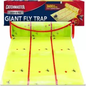 캐치마스터 자이언트 플라이 트랩 1팩 30피트 야외 접착 끈적끈적한 벌레잡이 대량 비행 곤충 종이 롤 차고