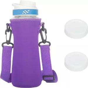 탈라다드 22온스 물병 슬리브 2개 뚜껑 네오프렌 단열 케이스 커버 캐리어 서큘 물병용 어깨끈 포함