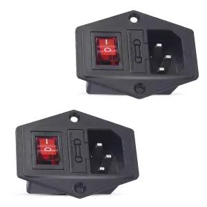 PNGKNYOCN 10A 250V 로커 스위치 전원 소켓 인렛 모듈 플러그 퓨즈 표시등 3핀 IEC320 C14 포함 가정용