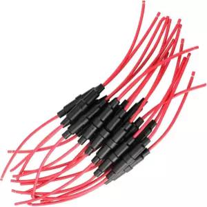게빌데 5 x 20mm 인라인 퓨즈 홀더 32V 20A 고속 송풍 나사 유형 16AWG 와이어(15팩) 포함