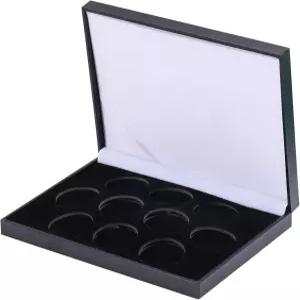 기념주화 을 위한 빈메이크 코인 디스플레이 케이스 PU 블랙 벨벳 박스 45mm 챌린지 보관 프레젠테이션 10