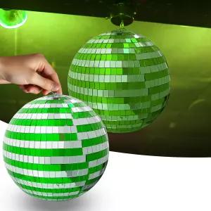 그린 앤 실리버 미러 디스코 볼 홈 웨딩 생일 댄스 플로어 클럽 무대 크리스마스 장식을 위한 8인치 쿨 펀