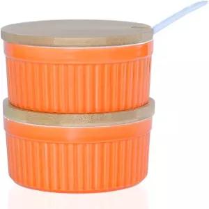 야질라이프 소금과 후추 그릇 주방용 뚜껑과 숟가락이 있는 8OZ 세라믹 스파이스 셀러 조미료 디스펜서