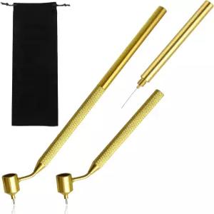 골드 디어 2Pcs 파인 라인 유체 라이터 페인트 어플리케이터 0.5mm 및 0.7mm 스템 팁이 있는 웰 드로잉