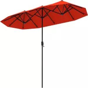 탱쿨라 13피트 대형 파티오 우산 야외 양면 테이블 마켓 크랭크 손잡이 포함 12개의 튼튼한 갈비뼈 정원