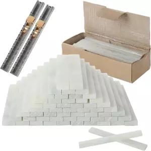 라니아케아 54PCS 솝스톤 펜 플랫 화이트 연필 용접용 전문 용접 분필 및 강철 주철의 탈착식 마킹을 위한