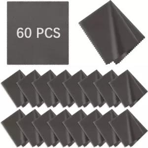 안경용 마이크로파이버 클리닝 천 60팩(5.5 x5.5 ) 안경 렌즈 실버웨어 카메라 휴대폰 및 노트북용 벌크