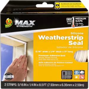 도어와 창문용 덕 브랜드 맥스 스트렝스 실리콘 웨더스트립 씰 자가 접착식으로 1/8-1/4인치 0.31인치 x