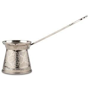 앨리스베리타임 정통 터키 커피 포트, 수제 2.95인치 향상시킵니다! (실버) 2.95인치, 세즈베 / 폭 10.14온스로 높이 경험을 (3컵) 이브릭,