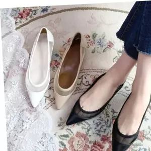 여성구두 망사 스틸레토힐 미들힐 2cm 여성플랫슈즈 낮은굽 이쁜플랫구두