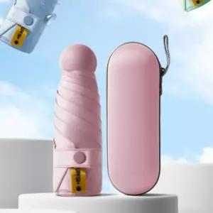 귀여운 파스텔 마카롱 암막 양산 우산 양우산 휴대용 사계절 초경량 초미니 파우치 케이스