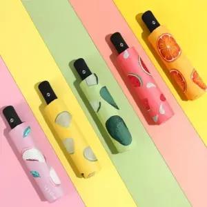 상큼한 3단 과일 자동 우양산 우산 양산 프린팅 귀여운 휴대용 접이식 패션아이템