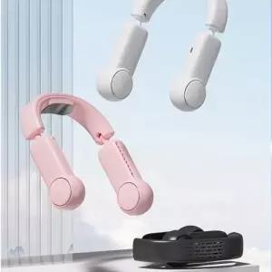 (색상 블랙)휴대용 목걸이형 선풍기 무선 선풍기 미니 여름 냉각