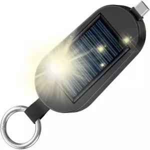 SENZZ 태양광 충전기 열쇠고리가 달린 C형 최대 3000mAh 휴대용 무선 시계 여행용 충전용