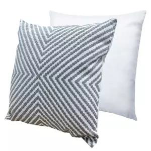 솜포함 자수 방석 등쿠션 의자 엑스회색 베개 등받이 쿠션