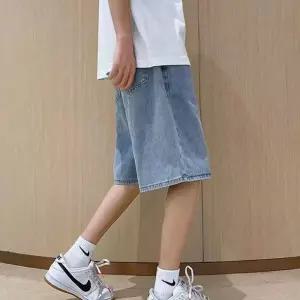 남녀공용 청반바지 밴딩 버뮤다 데님팬츠 연청 진청