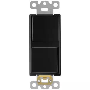 에너라이트 더블 패들 로커 데코레이터 스위치 광택 마감 접지 단자 클램프형 배선 구리선 전용 단극