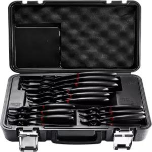 8마일레이크 12개 스냅 링 플라이어 세트 내부 및 외부 서클립 키트 C클립 리무버용 스트레이트벤트 턱 팁