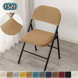 폴라 플리스 가정용 접이식 식탁 의자 등받이 있는 내구성 커버 방진 컴퓨터 슬립커버