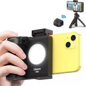 ULANZI CG02 등급 미정 스마트폰 카메라 셔터 핸들 그립 분리 가능한 무선 블루투스 리모컨 삼성 구글