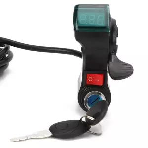 Keenso 핸들바 스위치 레드 스크린 엄지 잠금 및 전동 스쿠터 스로틀 그립 액세서리 블랙 튜닝