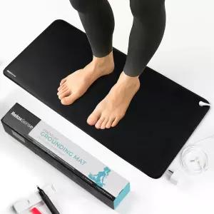 릴렉스센스 발용 접지 매트 - 테스터 펜 및 코드가 포함된 접이식 발 수면 명상 사무실 요가 스트레스