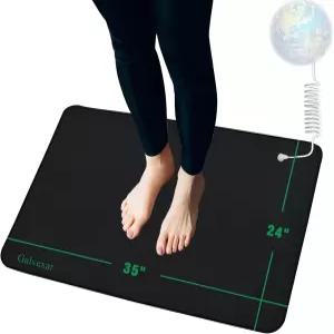 수면 를 위한 15피트 코드 전도성 탄소 섬유가 포함된 발 접지 패드용 갤벡사 매트 침대 책상 소파 요가용