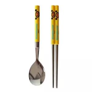 ( )수저 키이로이토리 얼굴 젓가락 세트 케이스 슬림 도시락 스푼 수저세트 캐릭터