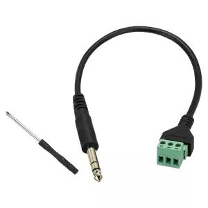 MECCANIITY 골드 도금 635mm 14인치 나사 단자 블록 케이블 스테레오 오디오 남성 잭 대 AV 3핀 비디오