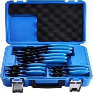 8마일레이크 12개 스냅 링 플라이어 세트 헤비 듀티 내부외부 서클립 키트 자동차 및 기계 정비를 위한 C