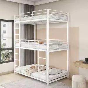 3층 침대 철제 조립식 프레임 공간절약 사다리 기숙사