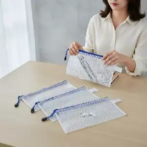 ( )B6 투명 PVC 지퍼 파우치 방수 필통 여행용 납작 수납 가방 멀티 케이스