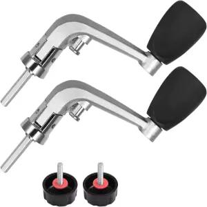 바이브도르 2PCS 낚시 손잡이 회전 릴 교체 블랙 고무 그립 나사 캡 2개 및 와셔 포함 10004000 시리즈용