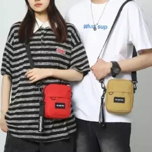 남녀 사각 실속수납 미니 크로스 포켓백 1P 커플 여행 핸드폰