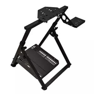 레이싱 휠 거치대 접이식 레이싱게임 스탠드 렉 시트 핸들 파나텍 레이싱시트 블랙 쉬프터