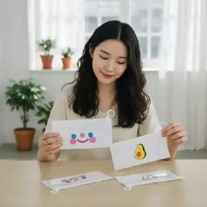 귀여운 캐릭터 투명 방수 슬라이드 지퍼백 여행용 소품 정리 파우치 가방 소형