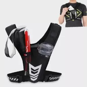 (색상 블랙)마라톤 러닝베스트 가벼운핏 조끼 트레이닝 가슴가방 등산 배낭