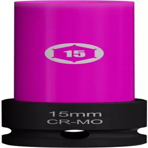 15mm 12인치 드라이브 임팩트 소켓 색상 코드 보호 슬리브가 있는 얇은 벽 러그 너트 프리미엄 CrMo 스틸