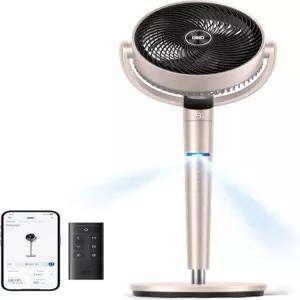 침실용 Dreo 스마트 선풍기 위치 기반 진동 150°120° 3D WiFi음성원격 기능이 있는 110피트 받침대