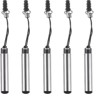 MECCANIITY 5pcs 메탈릭 폰 스타일러스 펜 접이식 메탈 미니 정전식 유니버설 올 터치 스크린 장치용 실버