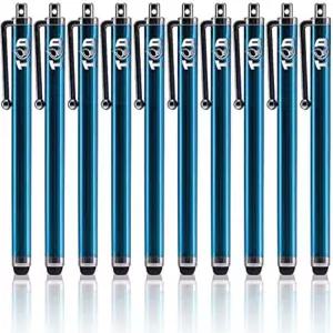 TCD 10팩 스타일러스 펜 세트 태블릿 노트북용 범용 정전식 모든 터치스크린 장치를 위한 프리미엄 두꺼운