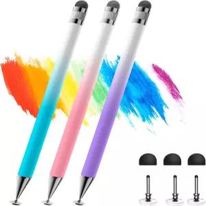 스타일러스3pcs 터치스크린용 2in1 스타일러스 펜 펜슬용 고정밀 및 감도 유니버설 태블릿 안드로이드삼성