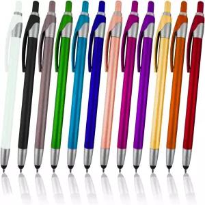 볼펜이 있는 터치스크린 펜 범용 장치 휴대폰 태블릿 삼성 갤럭시 등 다양한 색상의 스타일러스메탈릭 12