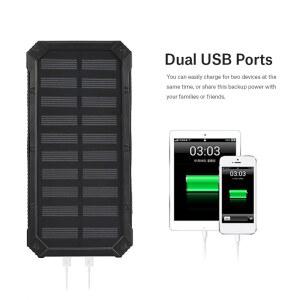 20000MAH 휴대용 태양광 파워뱅크 케이스 듀얼 충전 키트 이동 폴라 고속 모바일 가능한 DIY 사용 USB 기기용