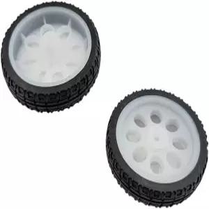 RC카 스마트카 로봇 바퀴 교체 부품스타일 1용 4PCS TT 모터 휠 65mm 고무 타이어